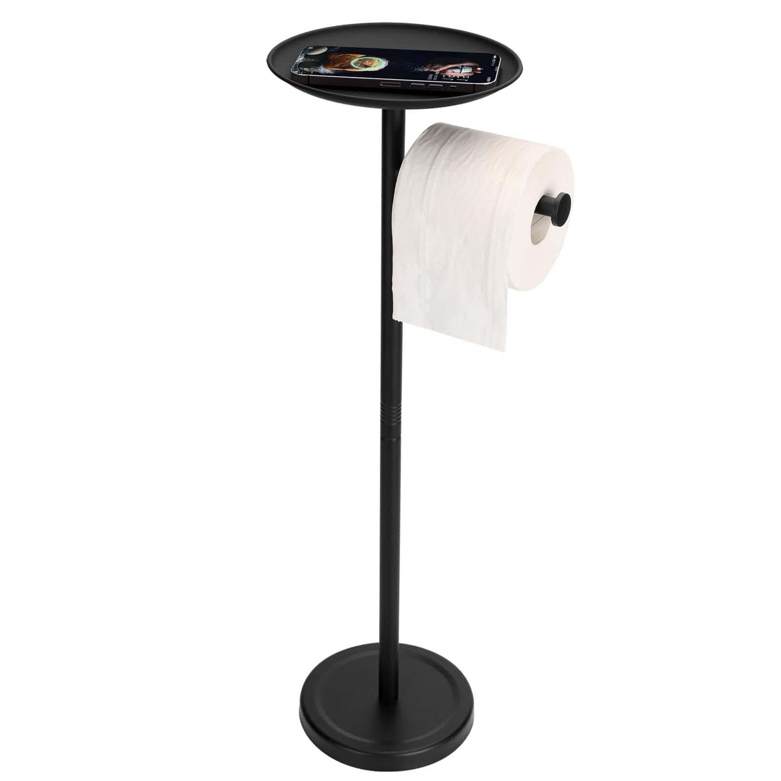 Dazzed Corner - Freestanding Toilet Paper Holder - Black