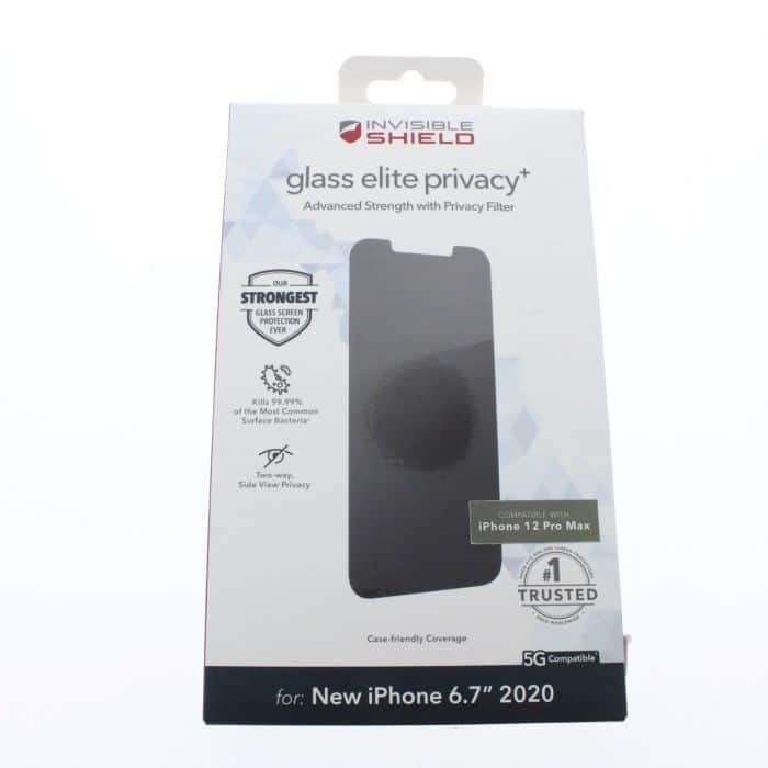 ZAGG - Screen Protector FIT Apple iPhone12 pro Max 2020 6.7" Glass Elite privacy+ Tinted- (ZAG200106809-V) - Clear