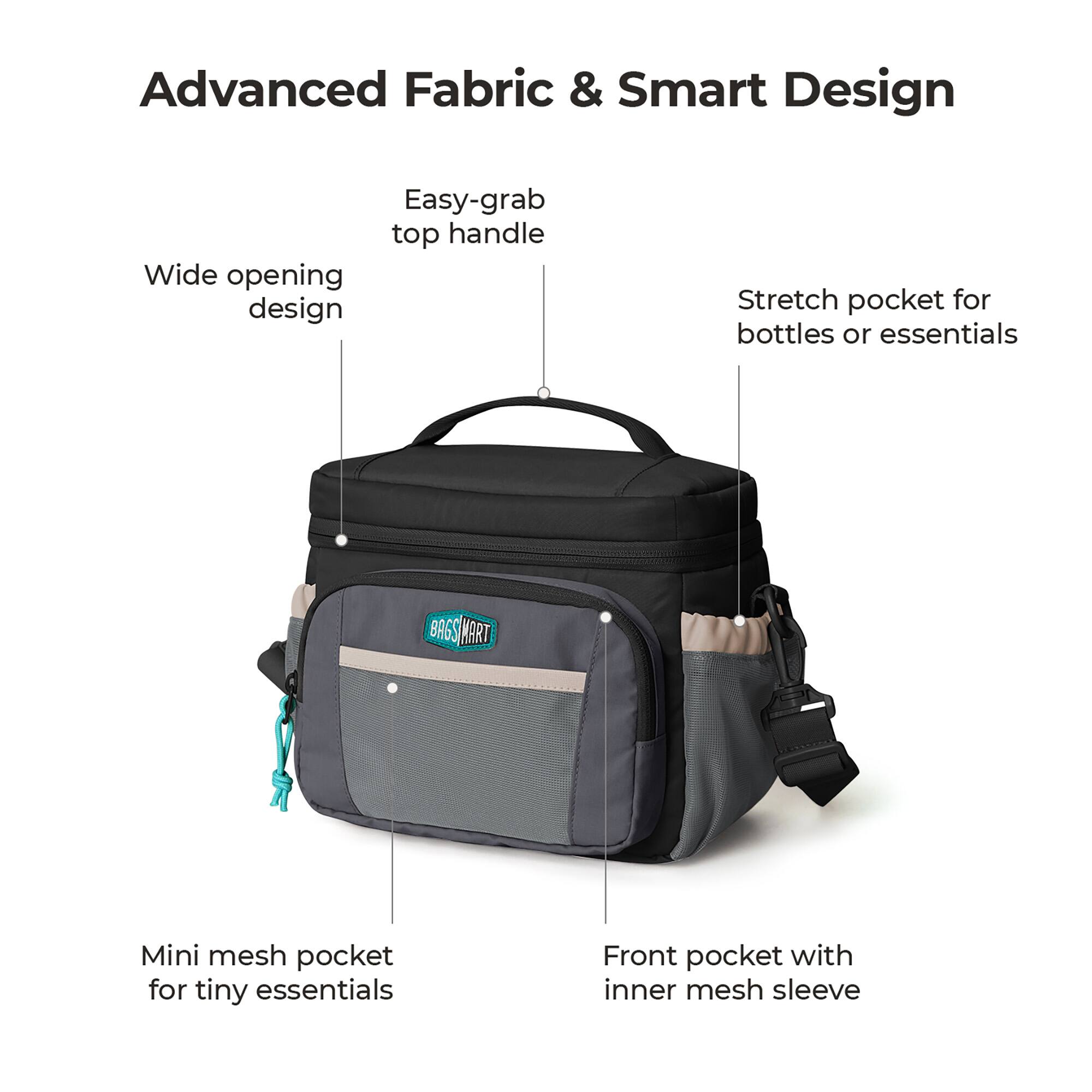 Advanced Fabric & Smart Design

- Easy-grab top handle
- Wide opening design
- Stretch pocket for bottles or essentials
- Mini mesh pocket for tiny essentials
- Front pocket with inner mesh sleeve