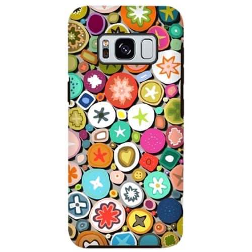 ArtsCase - StrongFit Designers Case for Samsung Galaxy S8+ - Yellow/white/pink/orange/green/blue - Larger Front
