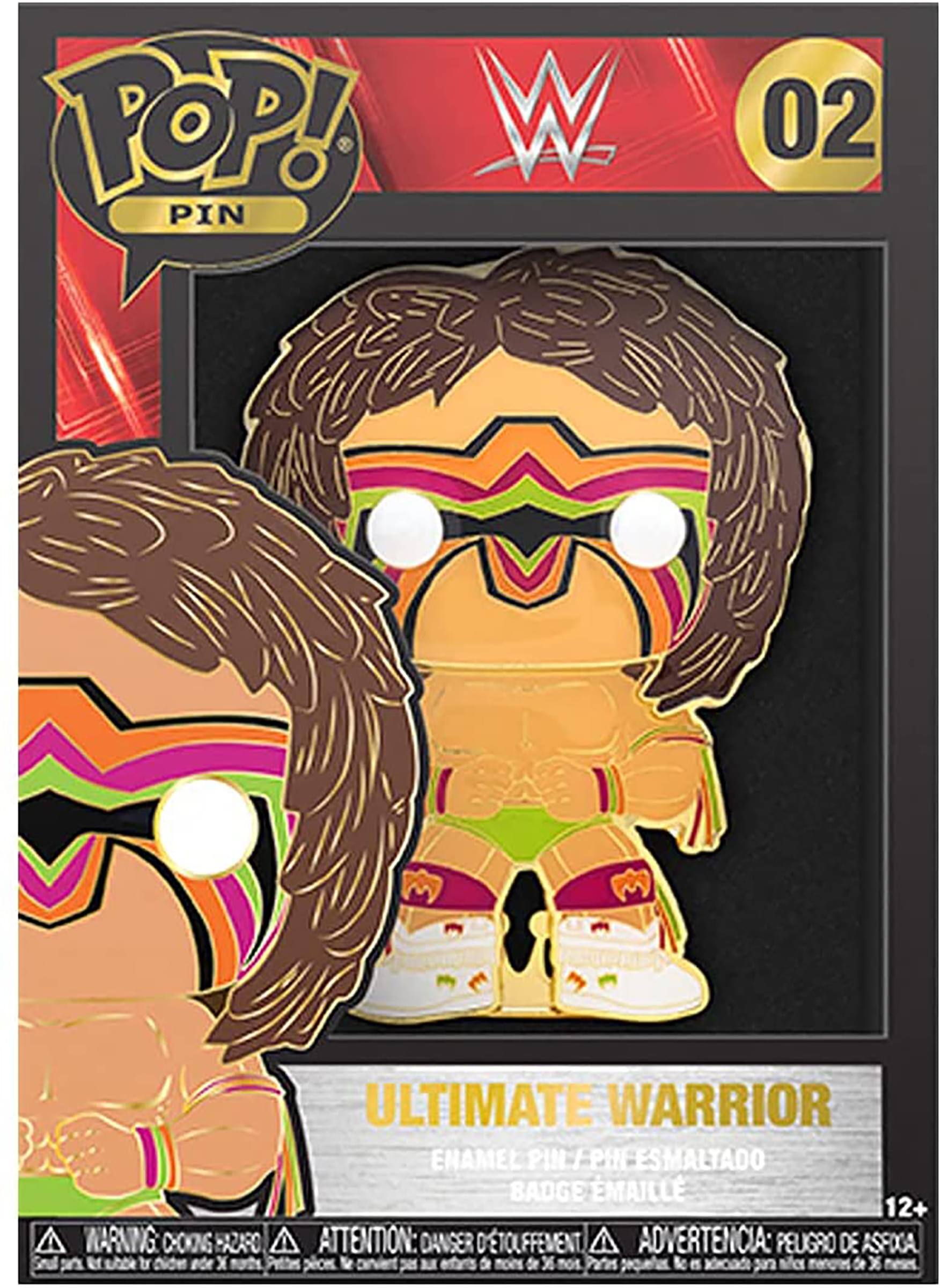 POP! PIN  
02  

ULTIMATE WARRIOR  
ENAMEL PIN / PIN ESMALTADO  
BADGE ÉMAILLE  

WARNING: CHOKING HAZARD  
ATTENTION: DANGER DE SOUFFOCATION  
ADVERTENCIA: PELIGRO DE ASFIXIA  

12+