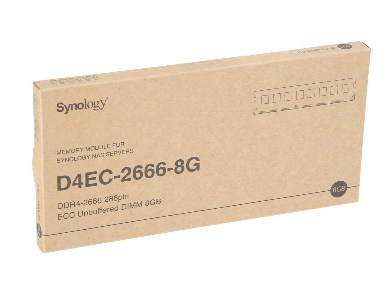 90 BGE D4EC-2666-8G Synology MODULE FOR MEMORY SERVERS SYNOLOGY NAS D4EC-2666-8G DDR4-2666 288pin 8GB DIMM ECC Unbuffered 8GB