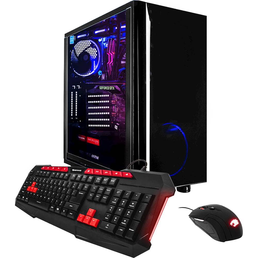 iBUYPOWER - Desktop - Intel Core i7 - 32GB Memory - NVIDIA GeForce GTX 1080 Ti - 240GB Solid State Drive + 3TB Hard Drive - Black - Larger Front