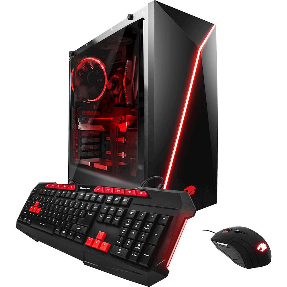 iBUYPOWER - Desktop - Intel Core i7 - 32GB Memory - NVIDIA GeForce GTX 1080 Ti - 240GB Solid State Drive + 3TB Hard Drive - Black/red - Larger Front