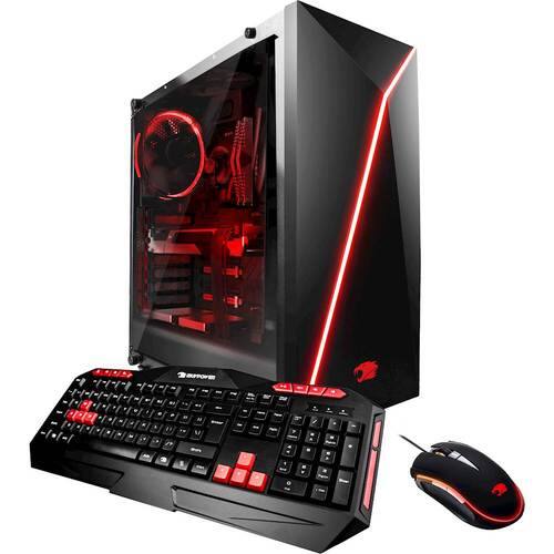 iBUYPOWER - Desktop - Intel Core i7 - 16GB Memory - NVIDIA GeForce GTX 1060 - 120GB Solid State Drive + 2TB Hard Drive - Black/red - Larger Front
