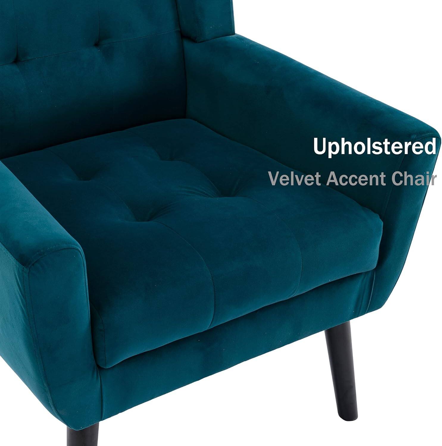 Upholstered Velvet Accent Chair