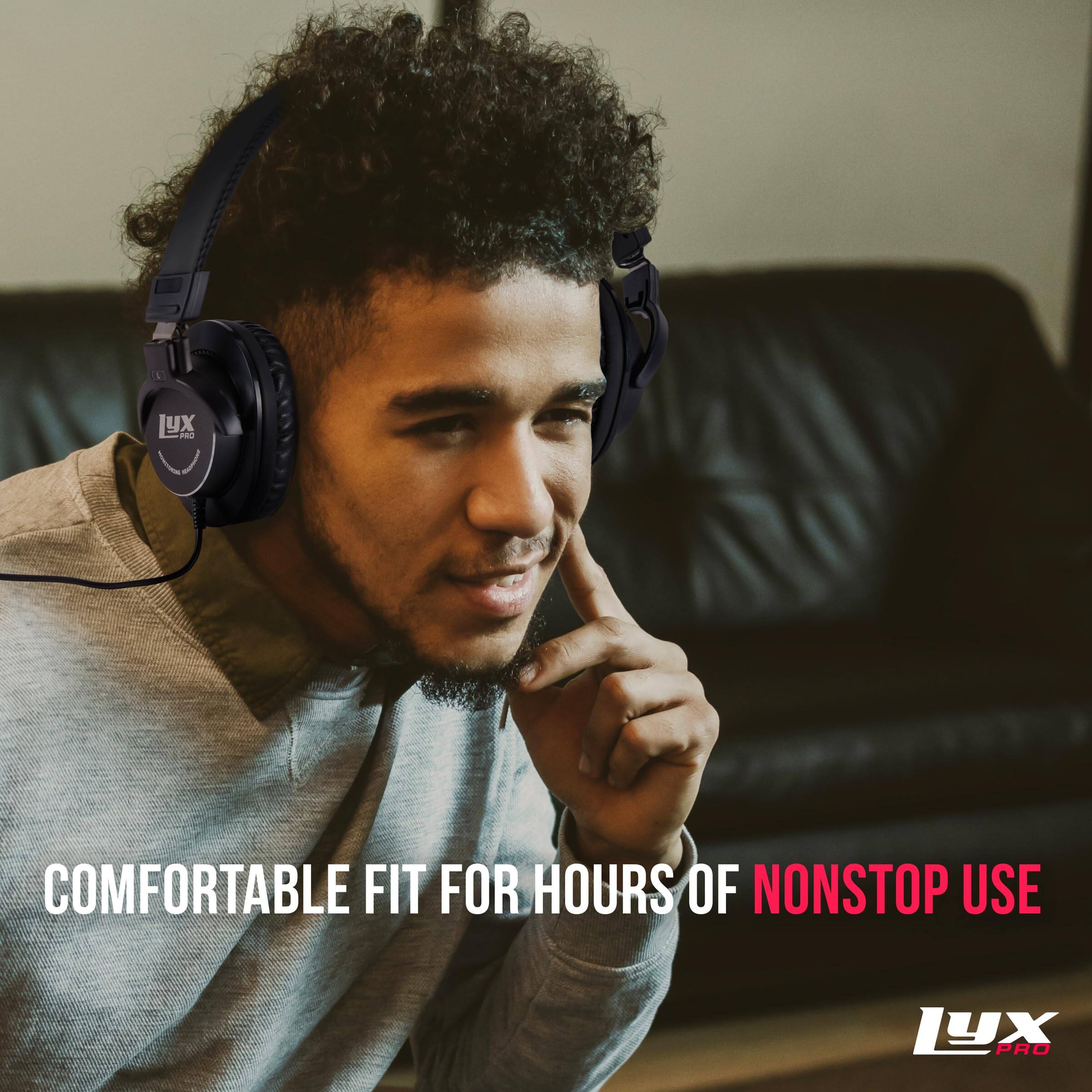 Lyxpro HAS 10 Closed Back Over Ear Professional Studio Headphones