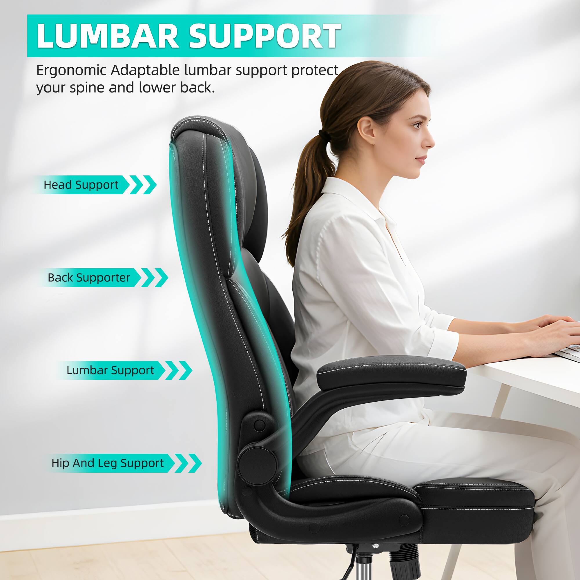 LUMBAR SUPPORT

Ergonomic Adaptable lumbar support protect your spine and lower back.

- Head Support
- Back Supporter
- Lumbar Support
- Hip And Leg Support