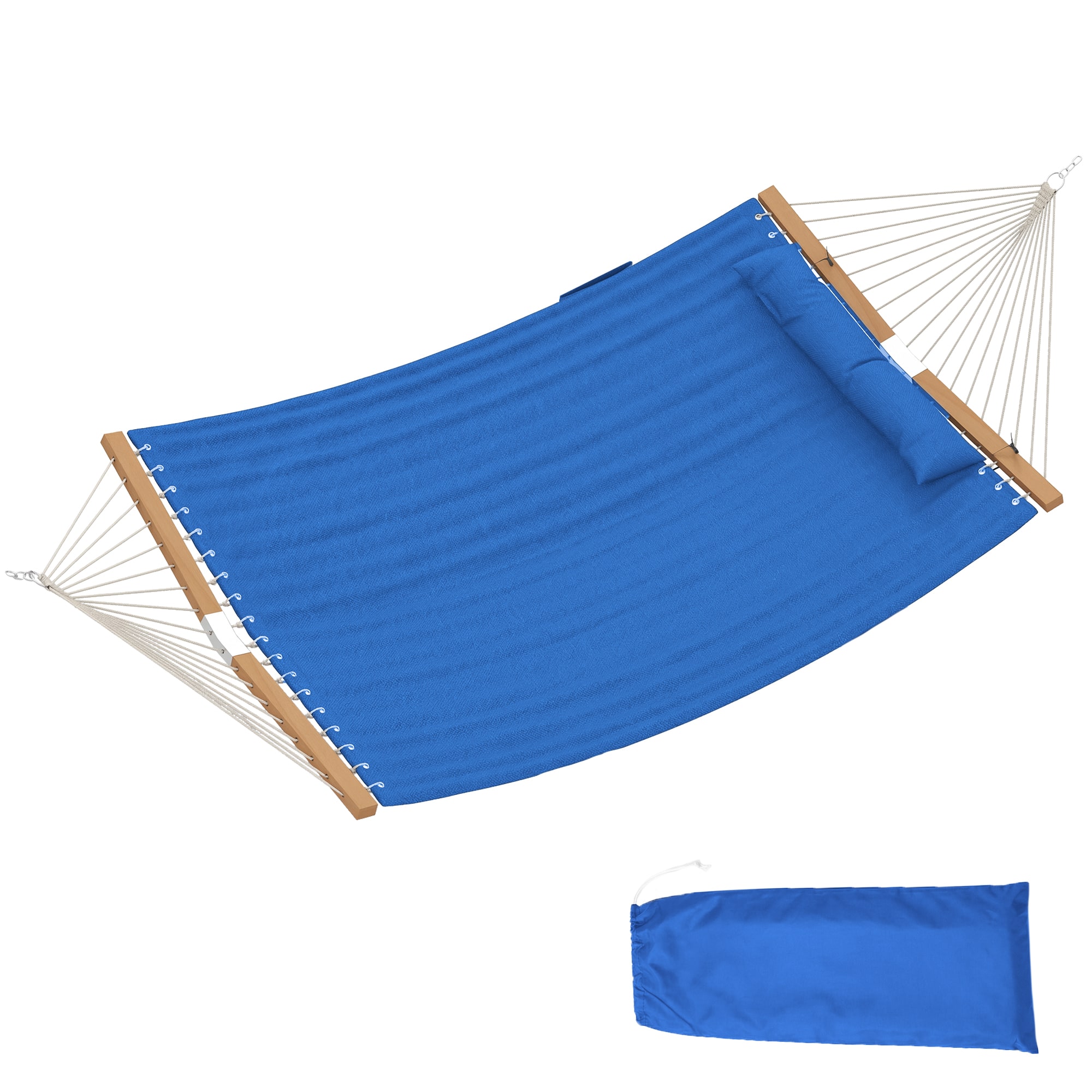 Outsunny - Hammock 2-Person, with Pillow & Pad, 440 lbs Capacity - Navy Blue