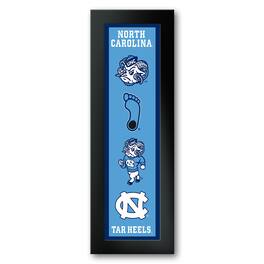 Sporticulture - North Carolina Tar Heels Framed 12" x 36" Logo Heritage Art Print - Multicolor