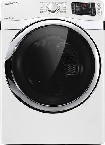 Front Standard. Samsung - 7.5 Cu. Ft. 13-Cycle Steam Gas Dryer - Neat White.