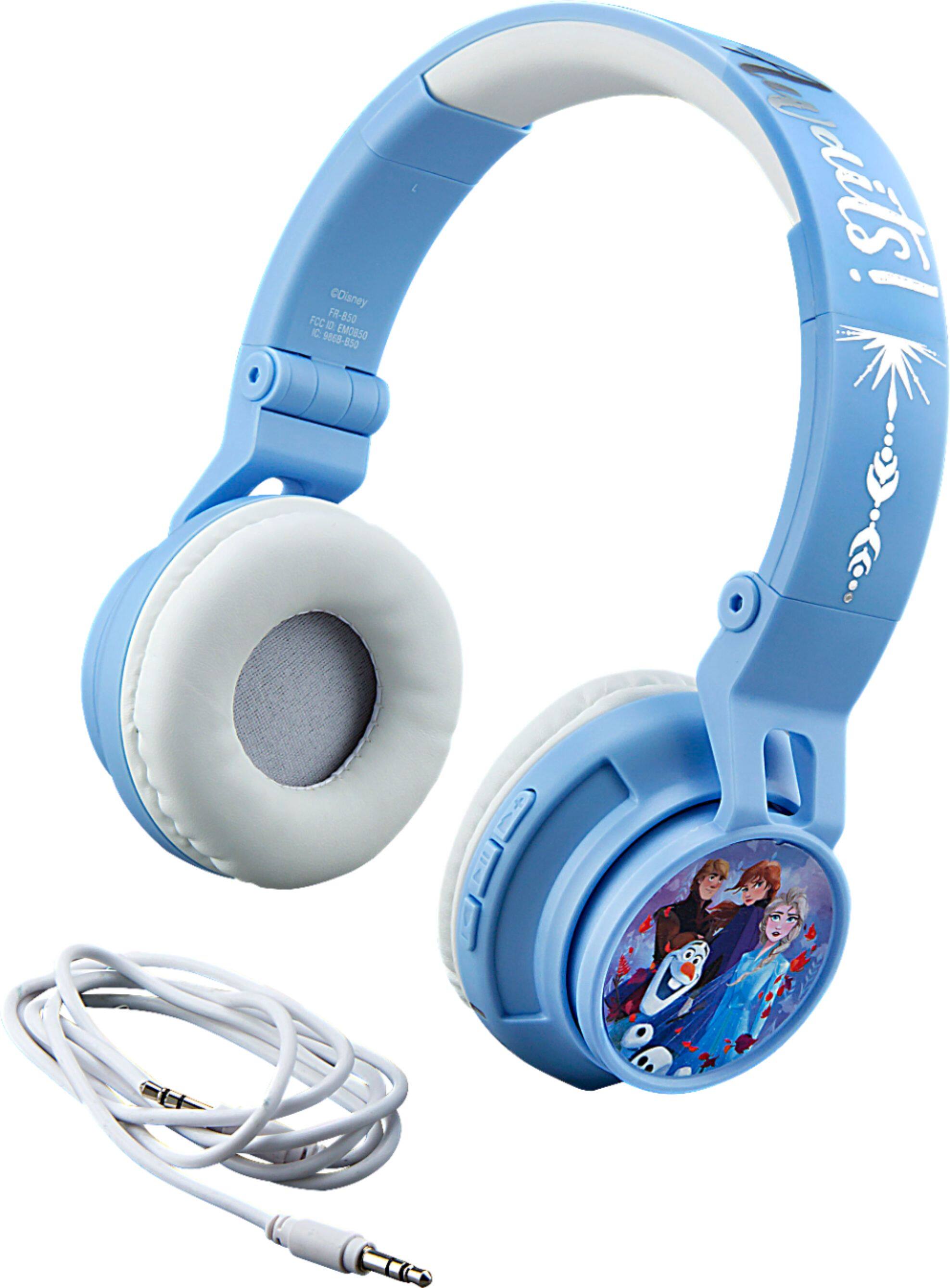 Angle. KIDdesigns - Frozen II Bluetooth Headphones - blue.