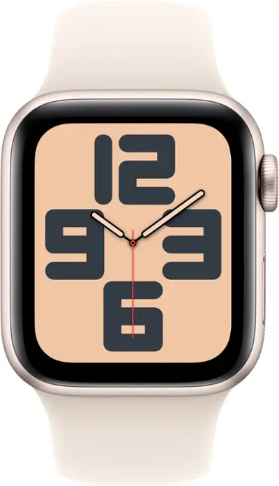 Apple Watch SE 2nd Generation (GPS+Cellular) 40mm Aluminum Case with Starlight Sport Band - S/M - Starlight (AT&T)