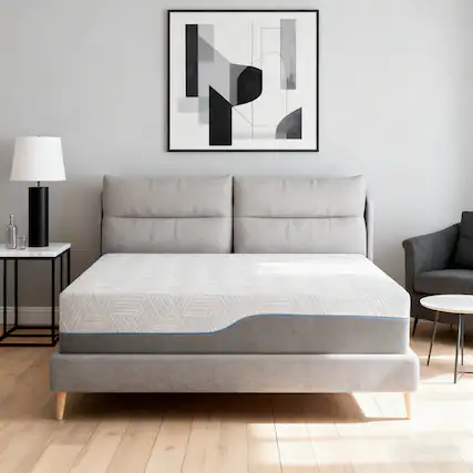 Front. Vipbear - 12 " King Size Extra Firm Mattresses King Mattress, Cool Green Tea/Gel Memory Foam Mattress in Box, 80" x 75 " - White.