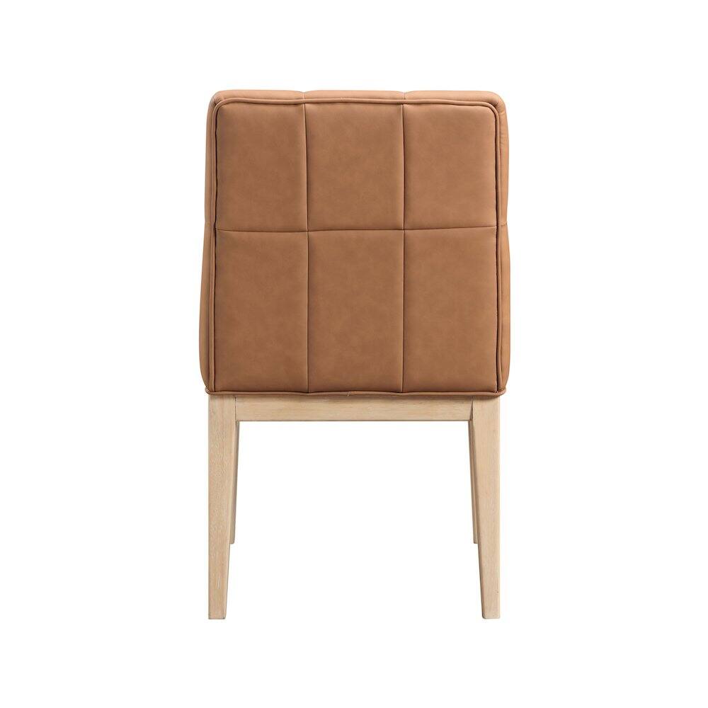 Alt View 3. Meridian Furniture - Adrian Cognac Vegan Leather Dining Side Chair, Set of 2 - Brown.