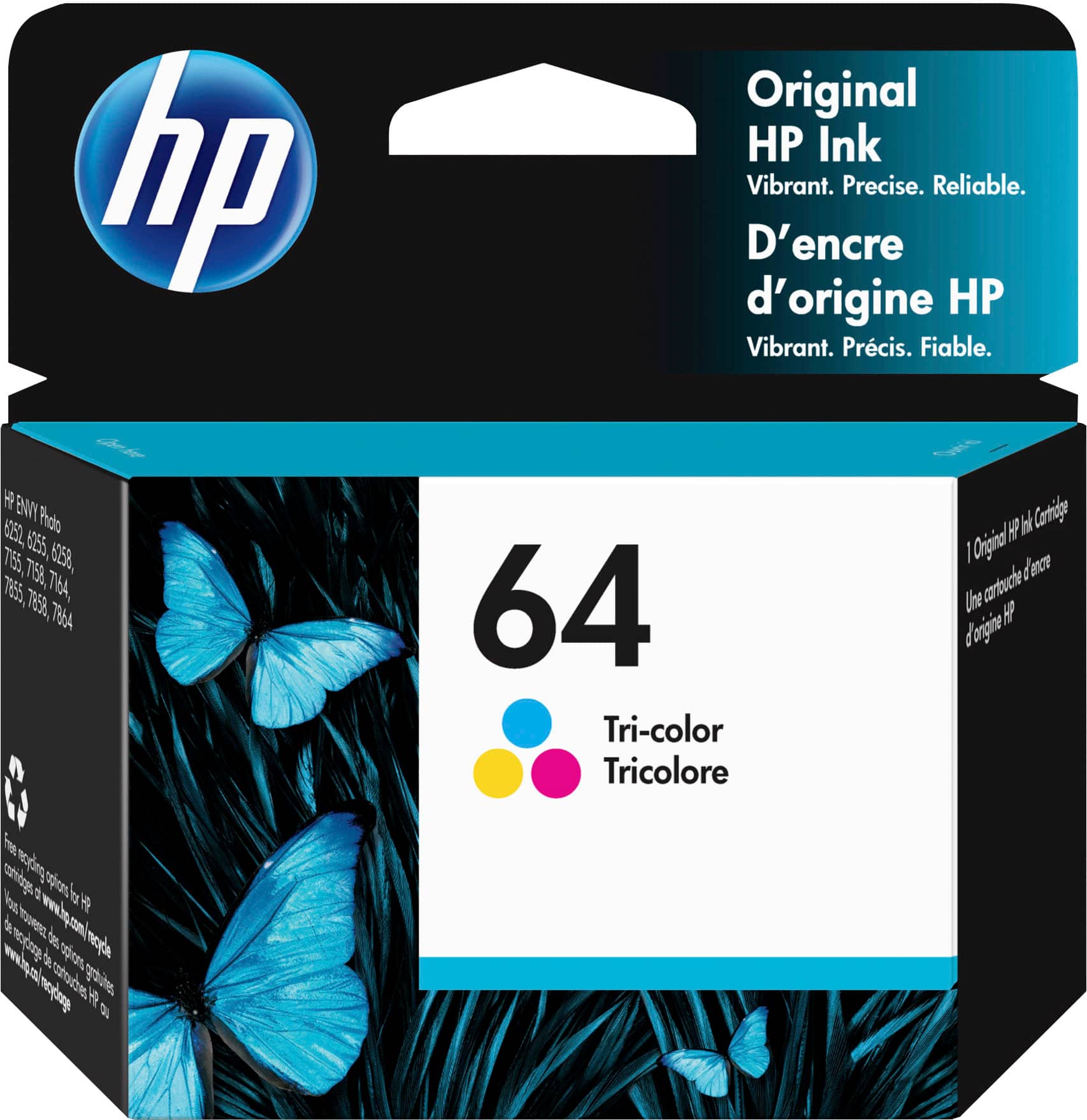 HP - 64 Standard Capacity Ink Cartridge - Tri-color - Front_Zoom