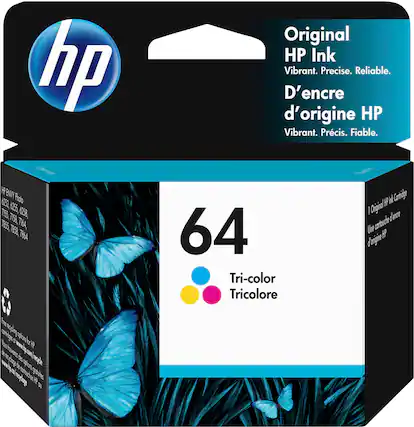 Front. HP - 64 Standard Capacity Ink Cartridge - Tri-Color.