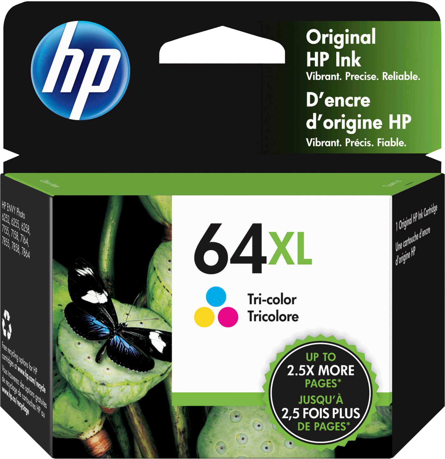 HP - 64XL High-Yield Ink Cartridge - Tri-color - Front_Zoom