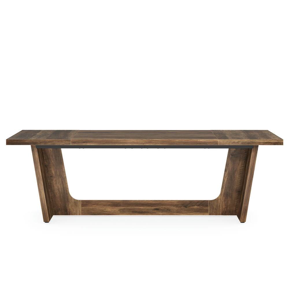 Back. Kadyn - Kadyn Study Writing Desk, Computer Desk,70.8-Inch Executive Desk, Wood Study Computer Desk Writing Table,Brown - Brown.