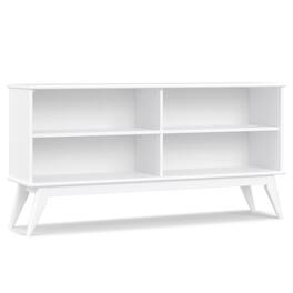 Simpli Home - Draper 30 inch Tall Solid Wood Mid Century Low Bookcase - White