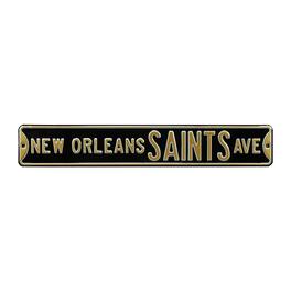 Authentic Street Signs - New Orleans Saints 6" x 36" Steel Street Sign - Black