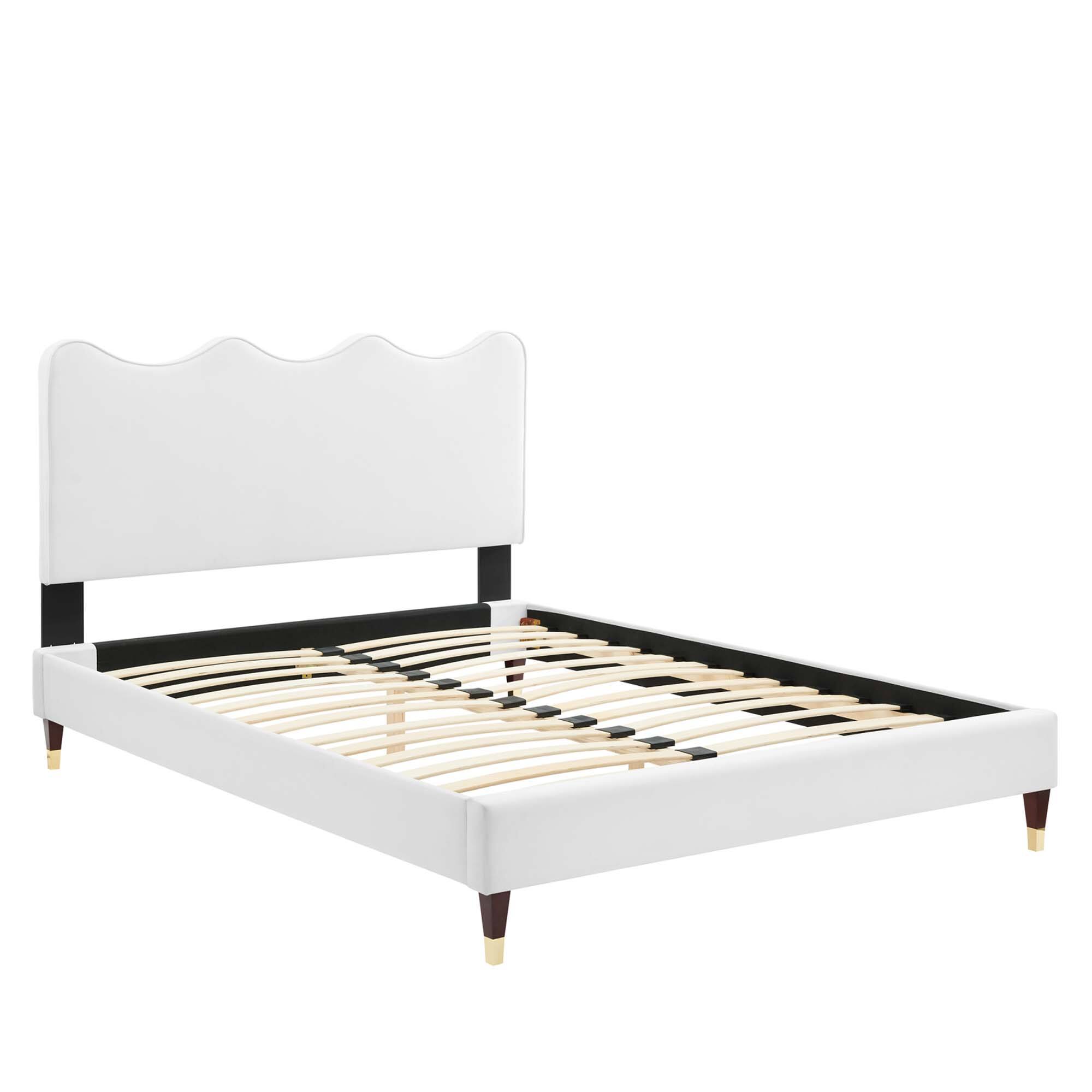 Alt View 4. Modway - Sienna Performance Velvet Full Platform Bed - Red.
