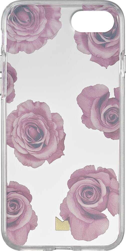 clear protective case for apple iphone 8 - clear with pink roses