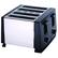 Front. Brentwood - Toaster - Black, Brushed Stainless Steel.