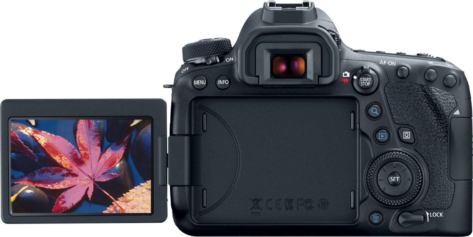 Back View: Canon - EOS 6D Mark II DSLR Video Camera with EF 24-105mm f/4L IS II USM Lens - Black
