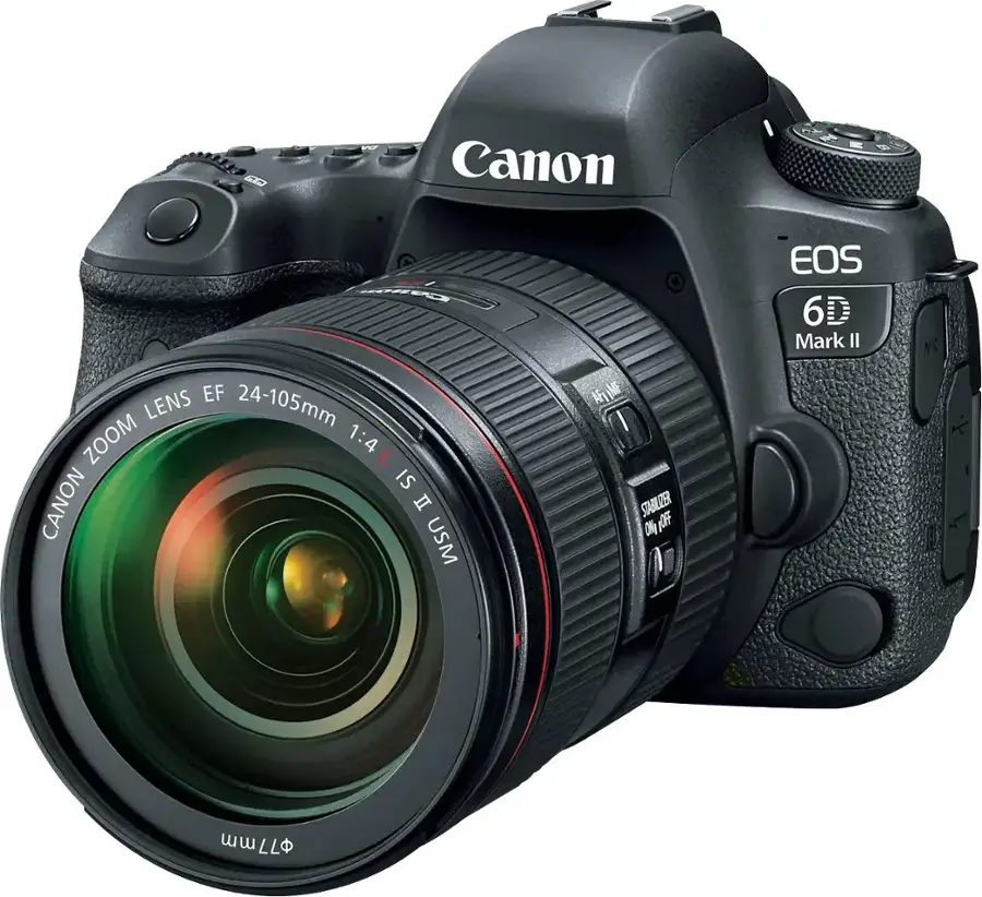 Canon EOS 6D Mark II DSLR Video Camera with EF 24 105mm f/4L IS II USM ...