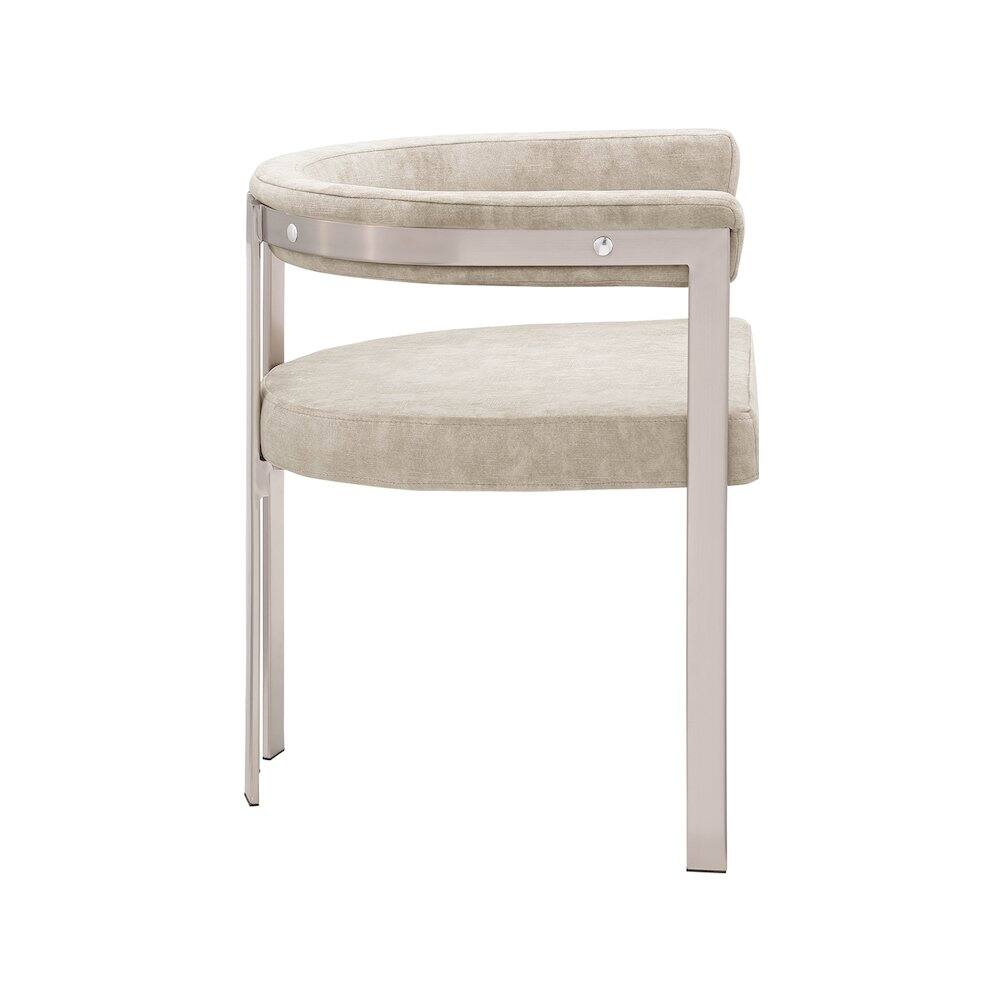 Alt View 3. Meridian Furniture - Marcello Beige Velvet Dining Chair, Set of 2 - Beige.