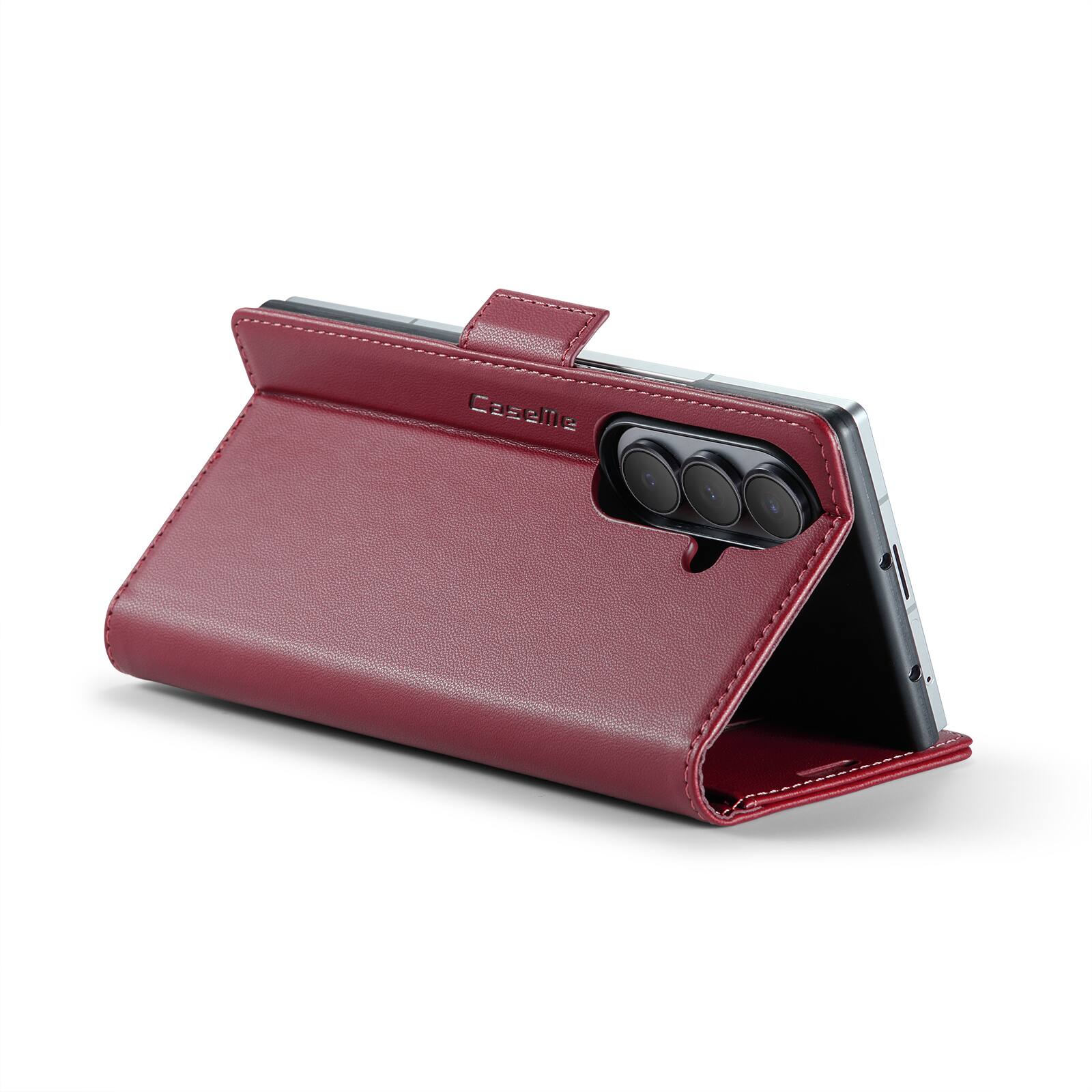 Alt View 8. UUCOVER - For Samsung Galaxy Z Fold8 Ultra PU Leather Wallet Case with RFID Blocking Card Holder Cash Slot, Magnetic Folio Cover - Wine.