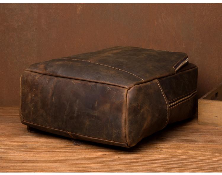 Alt View 2. Steel Horse Leather - The Vernon Minimalist Leather Backpack - Brown.