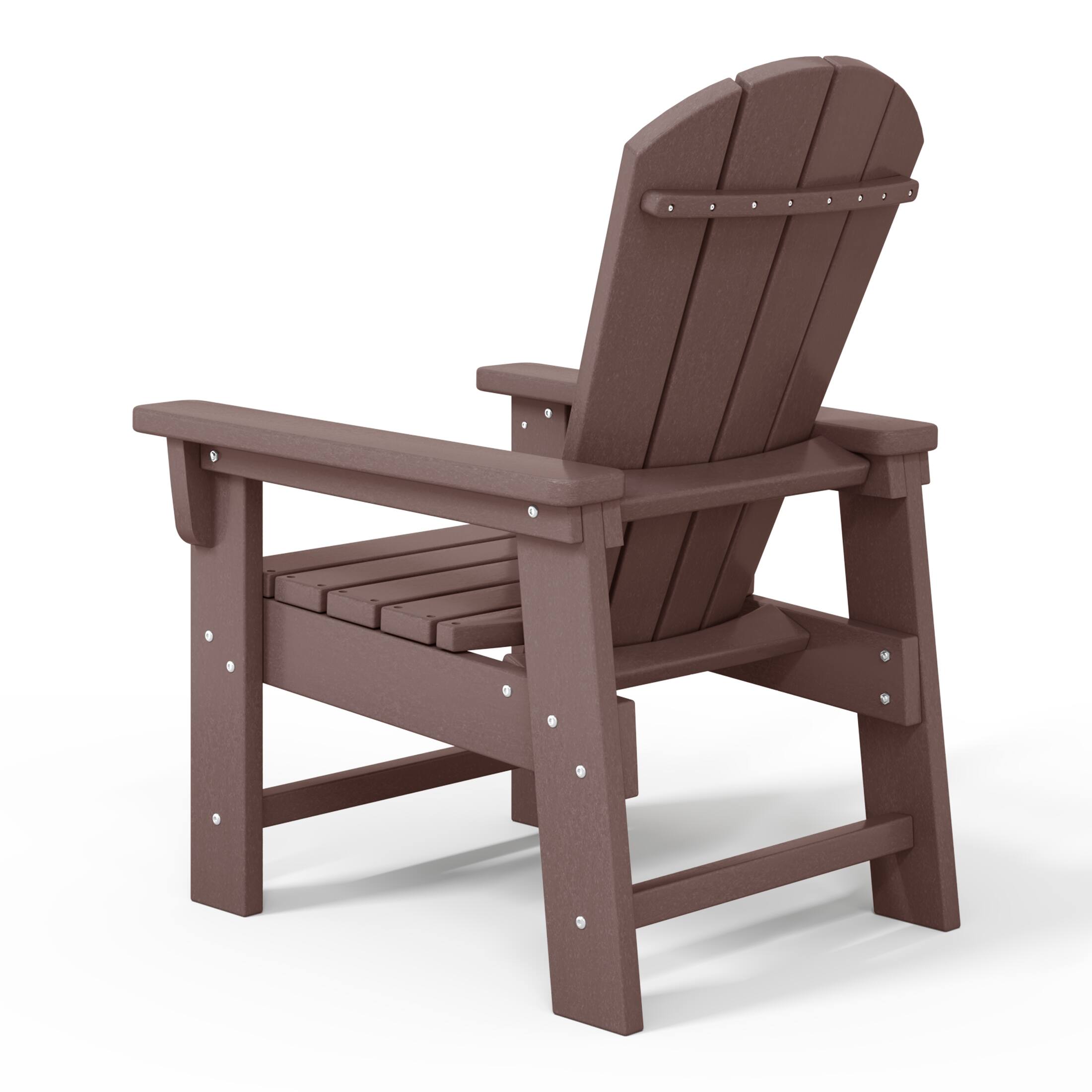 Alt View 1. WestinTrends - WestinTrends Malibu Kids Outdoor HDPE Adirondack Plastic Patio Chair - Dark Brown.