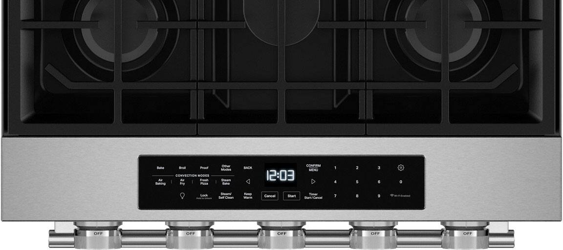 Bake  
Broil  
Proof  
Other Modes  
Steam  
BACK  
CONFIRM  
MENU  
12:03  
1 2 3 4 5 6 0  
Lock  
Steam/Self Clean  
Keep Warm  
Cancel  
Start Timer  
Start/Cool  
OFF OFF OFF OFF OFF