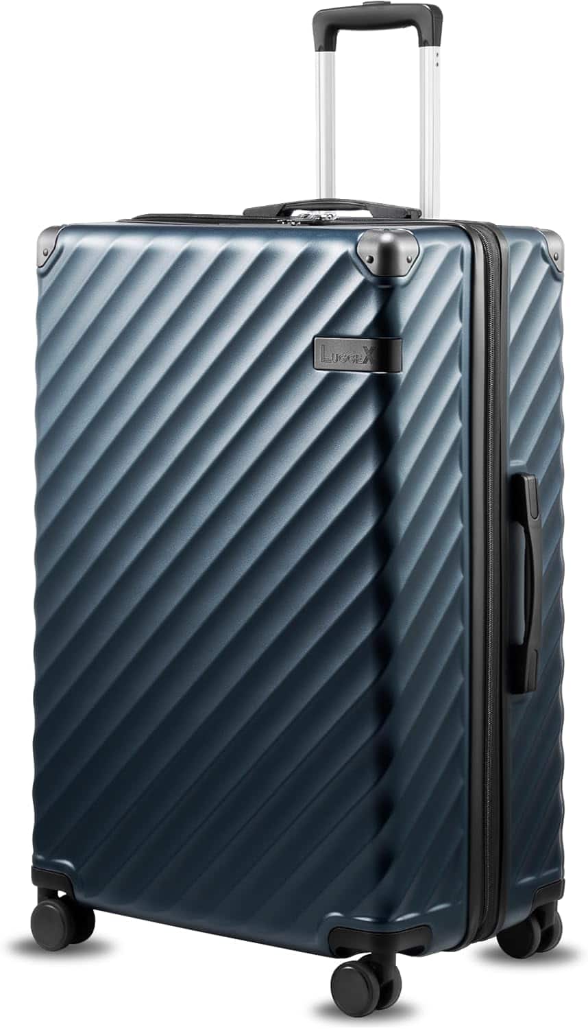 LUGGEX - 28 Inch Luggage with Spinner Wheels, Expandable Hardside Large Checked Suitcase - KVC - Navy