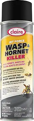 Claire Jet Force Wasp & Hornet Killer
Kills hornets, wasps, and yellow jackets on contact. Rapid knockdown and kill. Reaches nests more than 20 feet above ground. Electric breakdown voltage 0.21 kV by ASTM Test Method D-877-47.
Net Wt. 14 oz. / 397 grams
Caution: Read label before use.