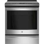GE - 5.3 Cu. Ft. Slide-In Electric Induction Convection Range - Stainless steel - Front_Standard