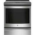 Front Zoom. GE - 5.3 Cu. Ft. Slide-In Electric Induction Convection Range - Stainless steel.