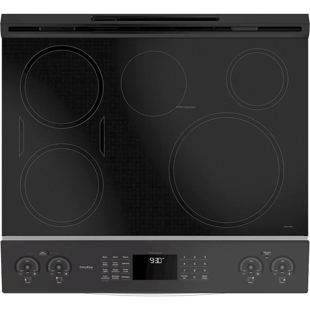 Alt View 11. GE - 5.3 Cu. Ft. Slide-In Electric Induction Convection Range - Stainless Steel.
