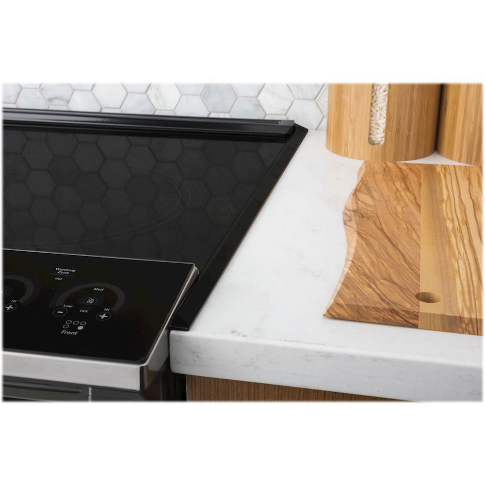 Alt View 16. GE - 5.3 Cu. Ft. Slide-In Electric Induction Convection Range - Stainless Steel.