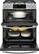 Alt View 2. GE - Profile Series 6.7 Cu. Ft. Slide-In Double Oven Gas Convection Range - Stainless Steel.