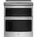 Front. GE - 6.6 Cu. Ft. Slide-In Double Oven Electric Convection Range - Stainless Steel.