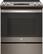 Front. GE - 5.3 Cu. Ft. Self-Cleaning Slide-In Electric Range - Slate.