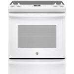 GE - 5.3 Cu. Ft. Slide-In Electric Convection Range - White on white - Front_Standard