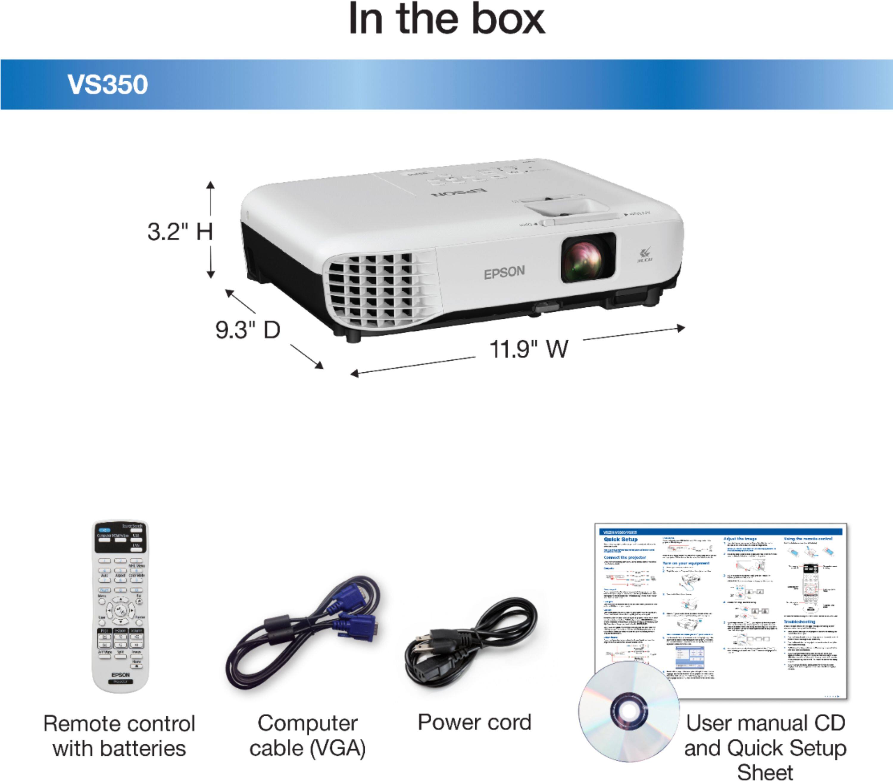 Customer Reviews Epson VS350 XGA 3LCD Projector White EPSON VS350