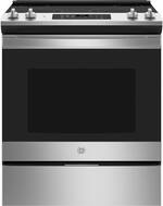 GE - 5.3 Cu. Ft. Slide-In Electric Range - Stainless steel - Front_Standard