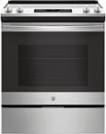 Front. GE - 5.3 Cu. Ft. Slide-In Electric Range - Stainless Steel.