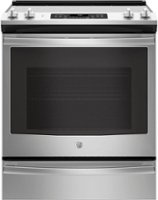 GE - 5.3 Cu. Ft. Slide-In Electric Convection Range - Stainless Steel - Front_Zoom