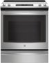 GE - 5.3 Cu. Ft. Slide-In Electric Convection Range - Stainless steel